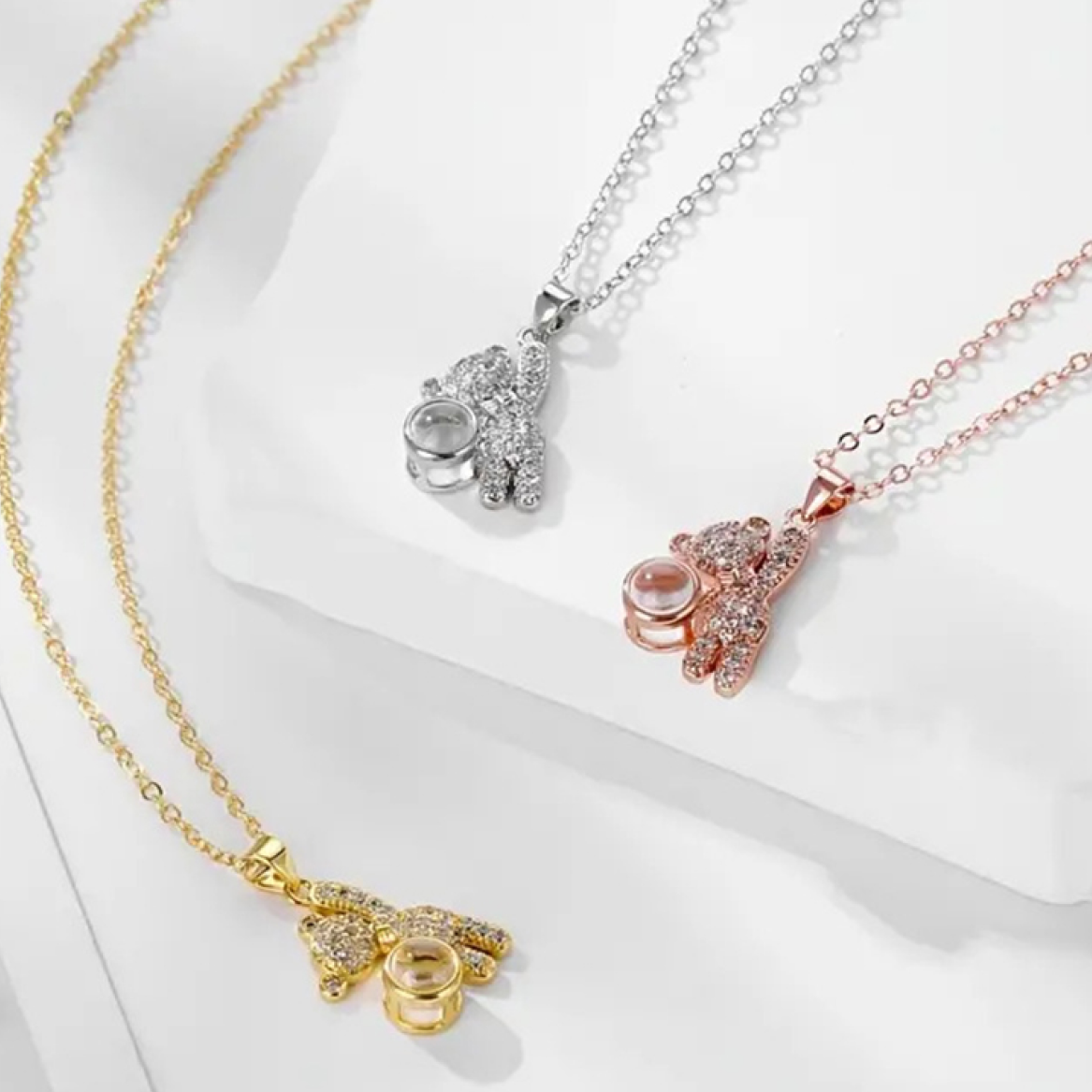 Personalised Photo Bear Necklace