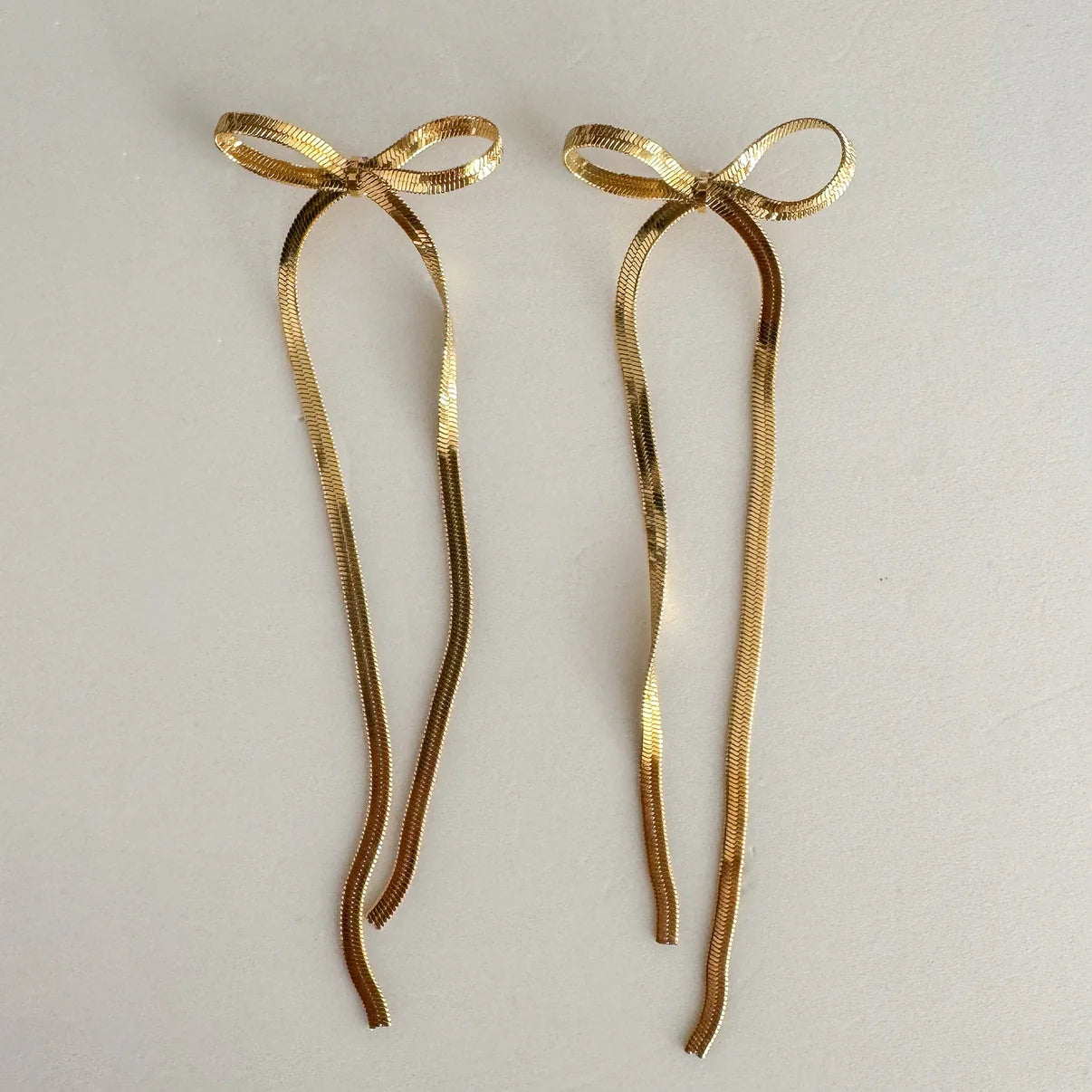 Whisper Bow Long Earrings
