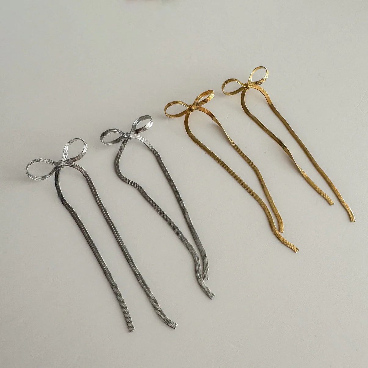 Whisper Bow Long Earrings