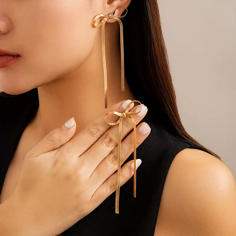 Whisper Bow Long Earrings