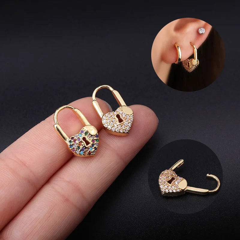 Heart Lock Hoops