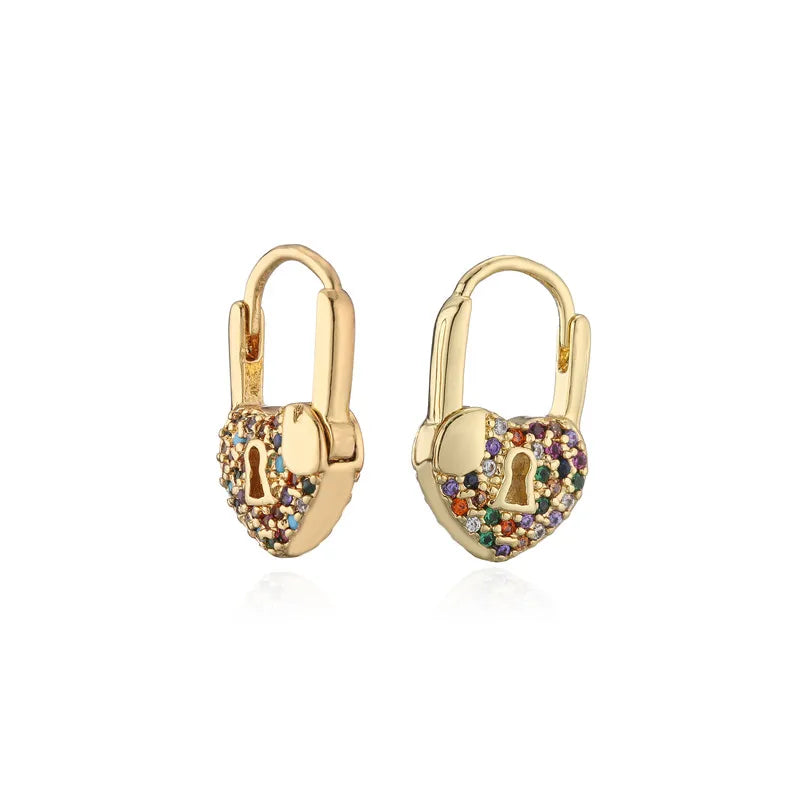 Heart Lock Hoops