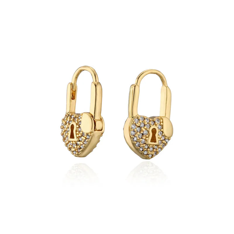 Heart Lock Hoops