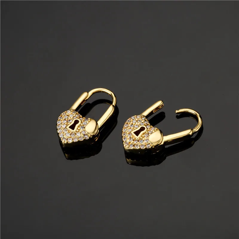 Heart Lock Hoops