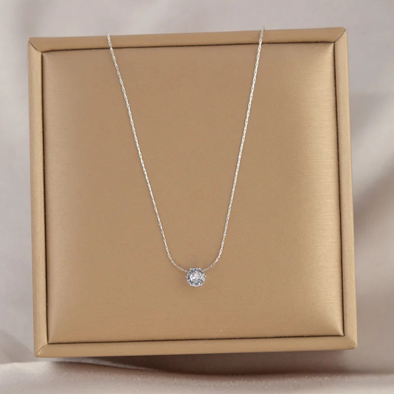 Dainty Solitaire Necklace