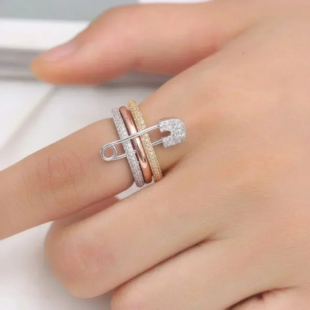 FASHION STACKED PIN RING