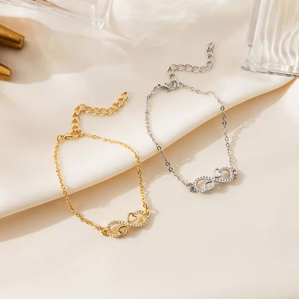 Zircon Bling Hollow Out Heart Bracelet