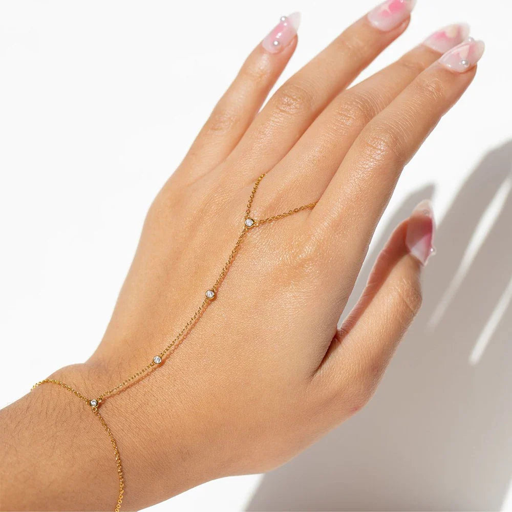 Zircon Link Ring Bracelet