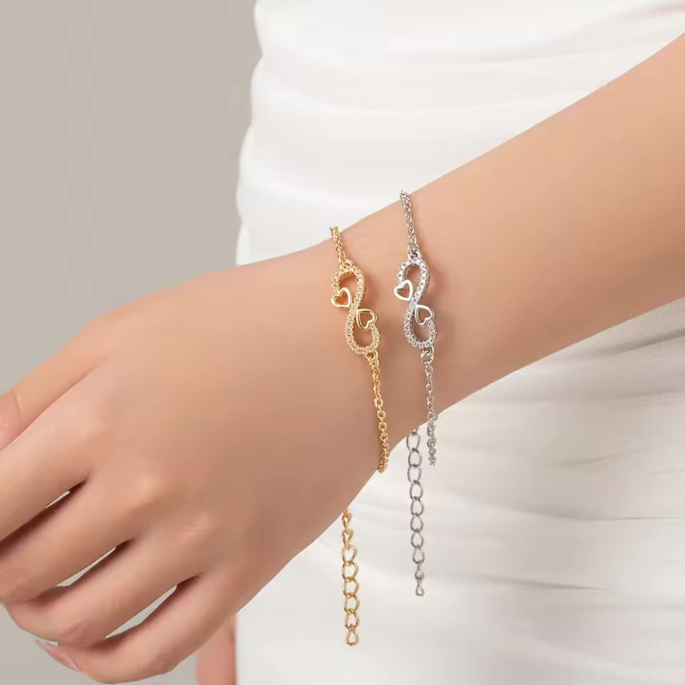 Zircon Bling Hollow Out Heart Bracelet