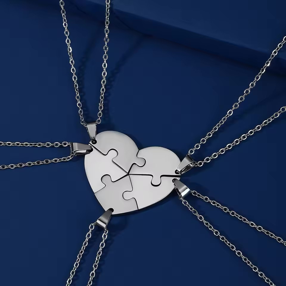 Personalised Heart Puzzle Name Necklace