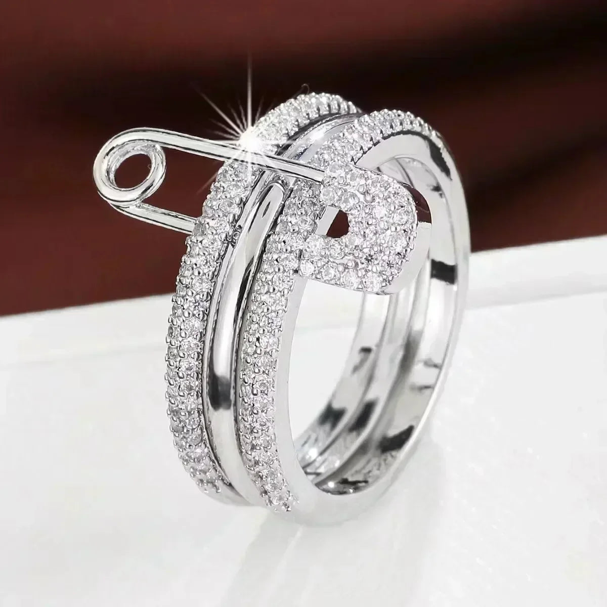 FASHION STACKED PIN RING