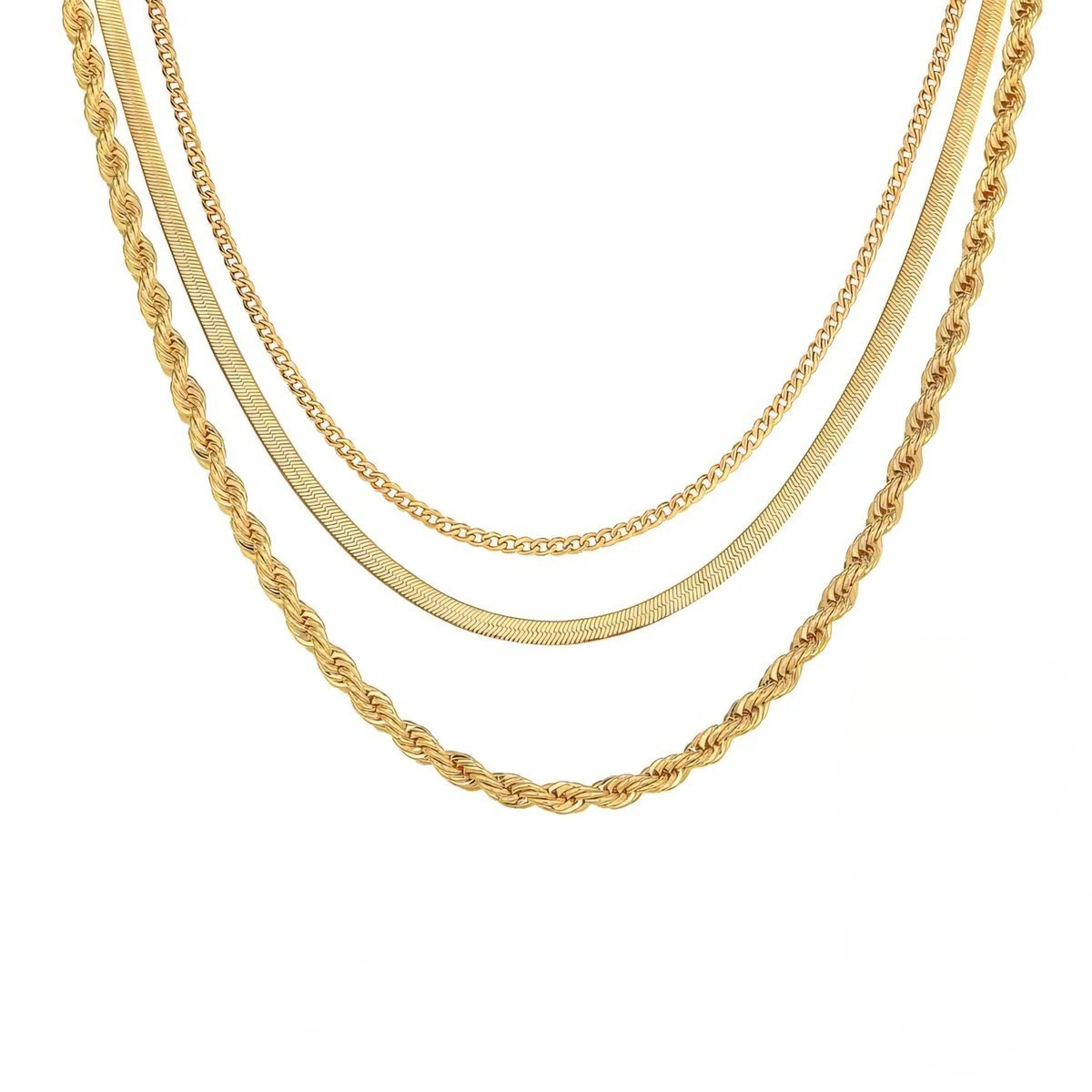 3pc Classic Necklace Choker Stack