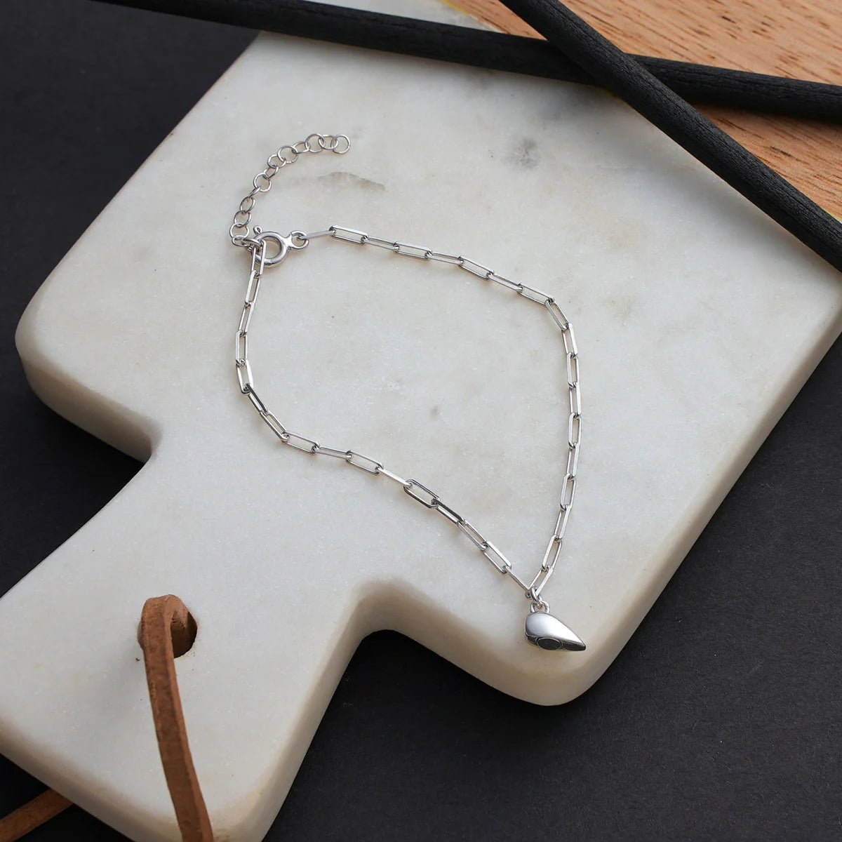 Magnetic Heart Paperclip Bracelet Set