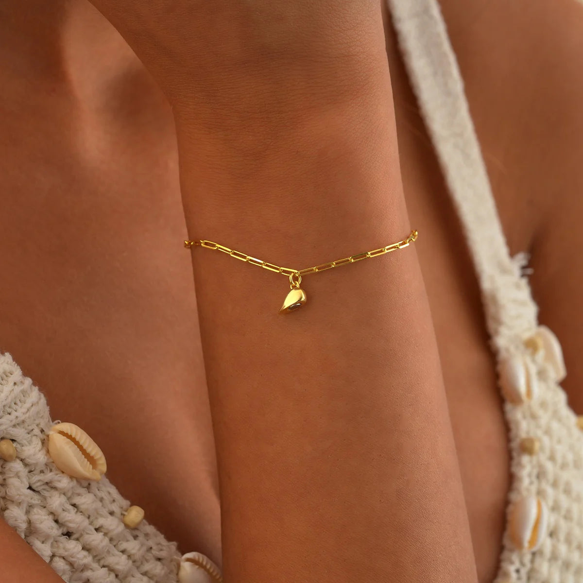 Magnetic Heart Paperclip Bracelet Set