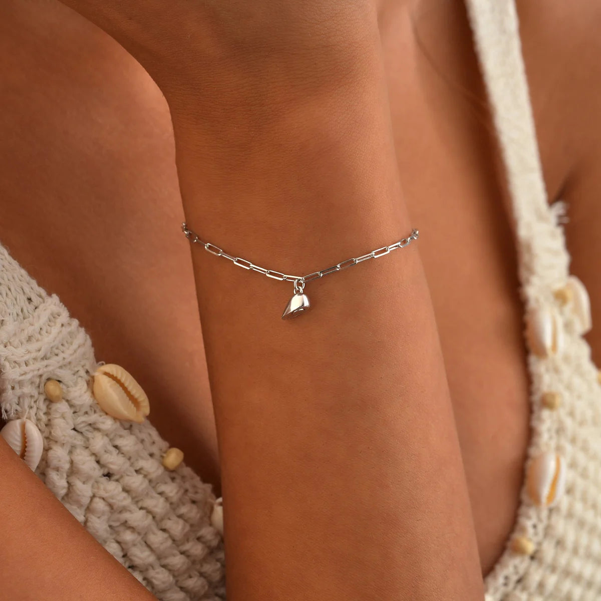 Magnetic Heart Paperclip Bracelet Set