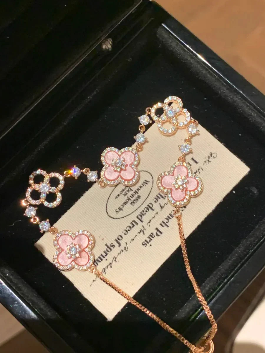 Pink Diamond Clover Bracelet