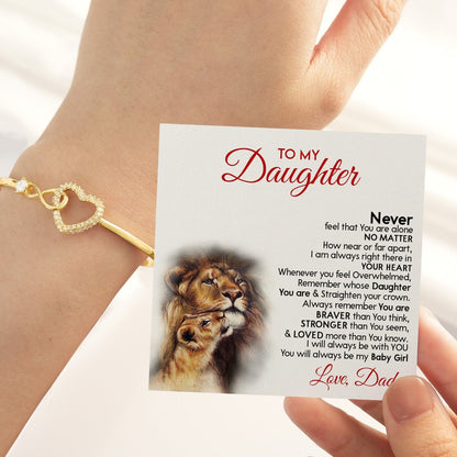 To My Daughter - Heart Bracelet With Card