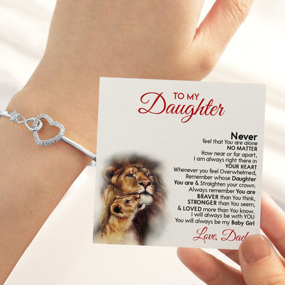 To My Daughter - Heart Bracelet With Card