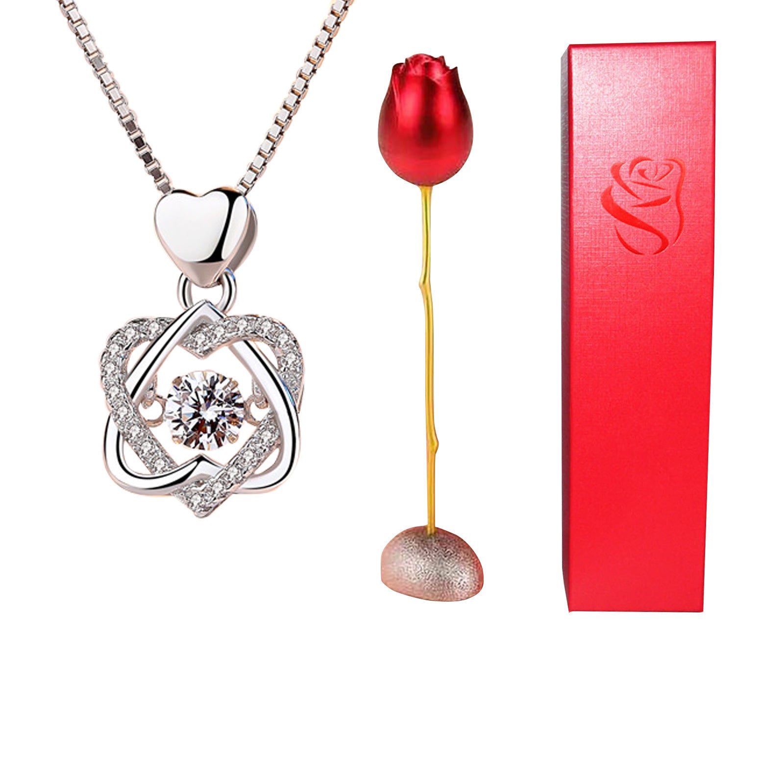 Rose Heart Necklace Lovenecklace