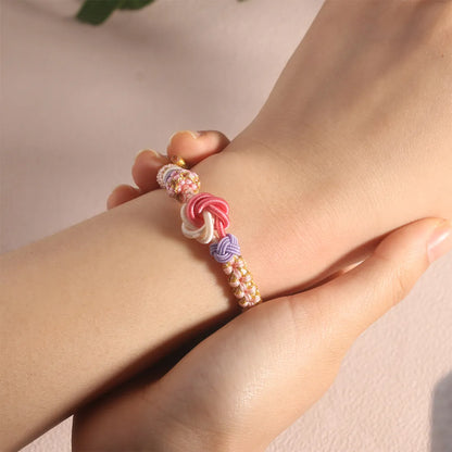 Pink Peach Flower Bracelet