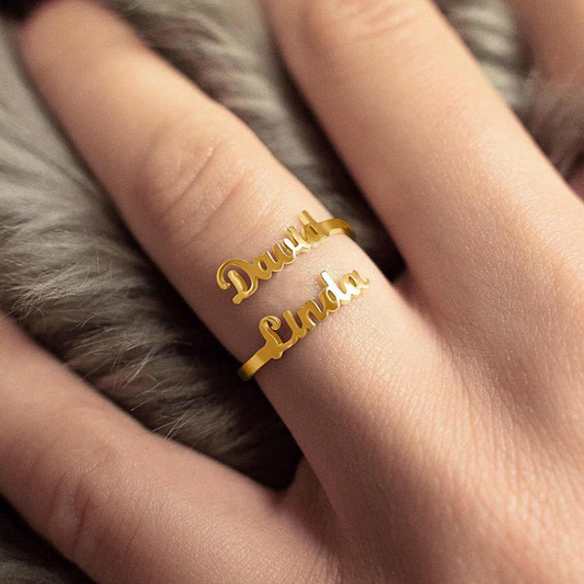 Personalized Double Name Ring