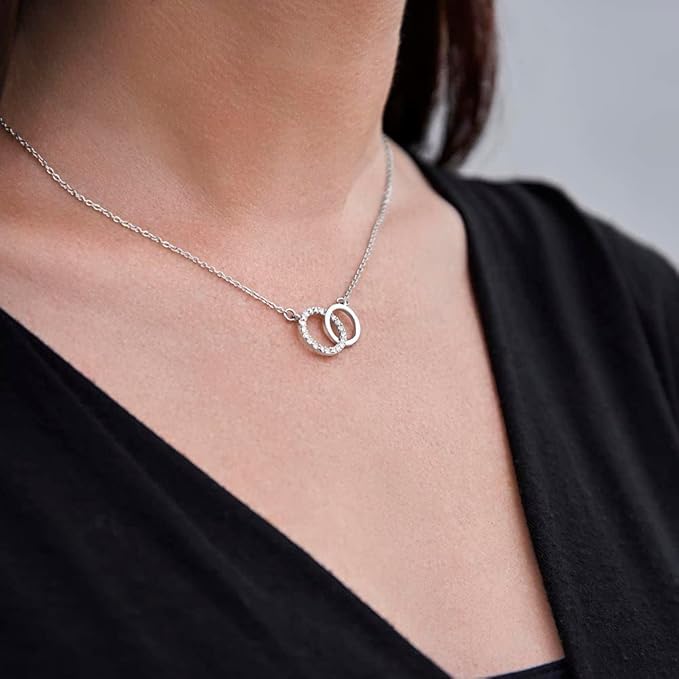 Double Circle Pendant Necklace