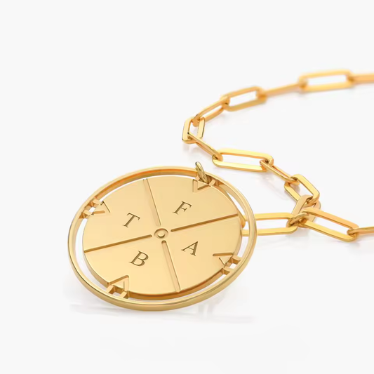 Engraved Compass Necklace
