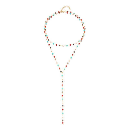 Y-Shaped Beaded Chain Necklace