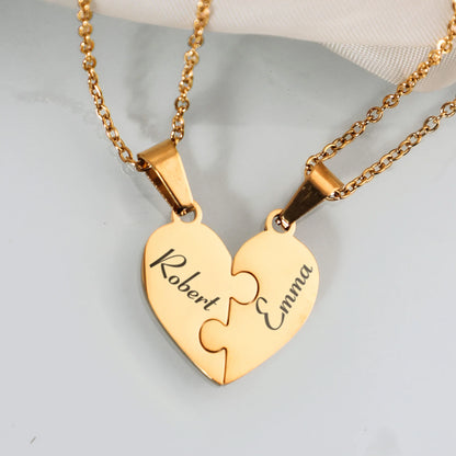 Personalised Heart Puzzle Name Necklace