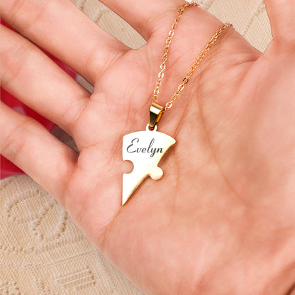 Personalised Heart Puzzle Name Necklace