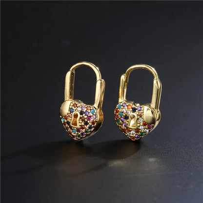 Heart Lock Hoops