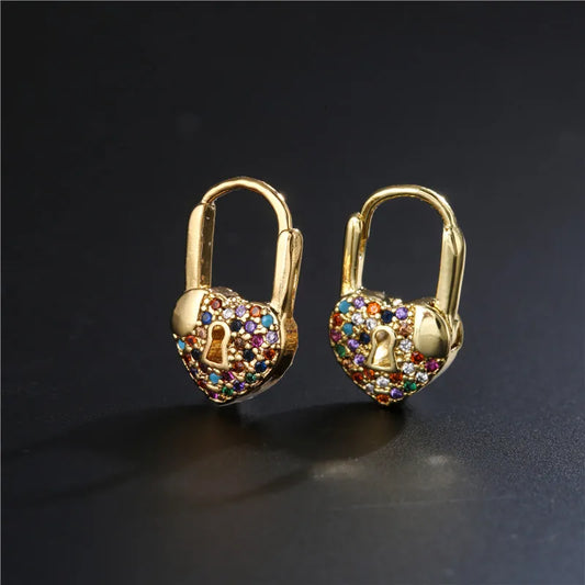 Heart Lock Hoops