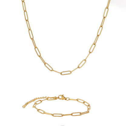 Paperclip Necklace and Bracelet Set
