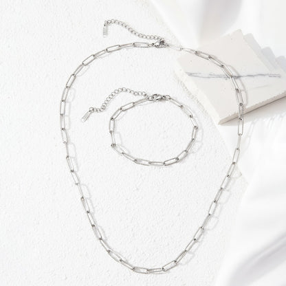 Paperclip Necklace and Bracelet Set