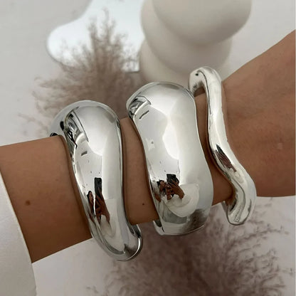 Wide Cuff Bangle Bracelets (3 Piece Set)