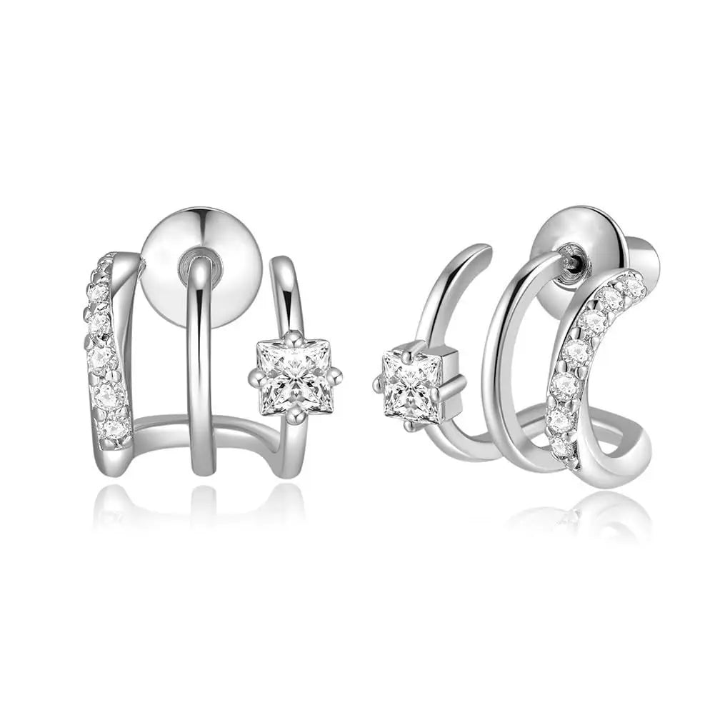 Princess Three in One Stud Earrings