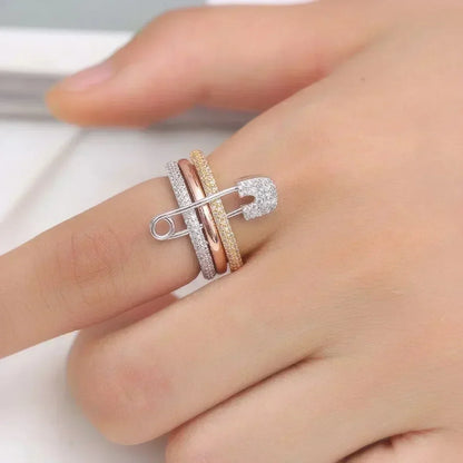 FASHION STACKED PIN RING
