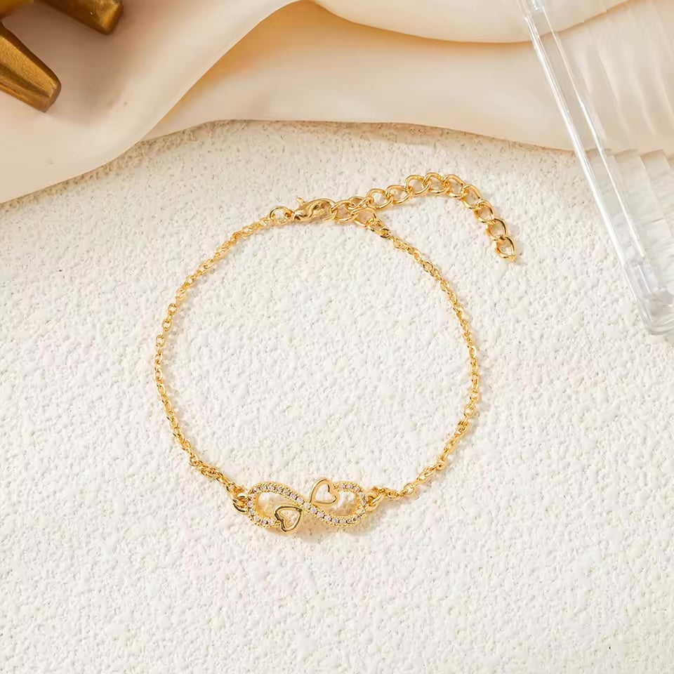 Zircon Bling Hollow Out Heart Bracelet