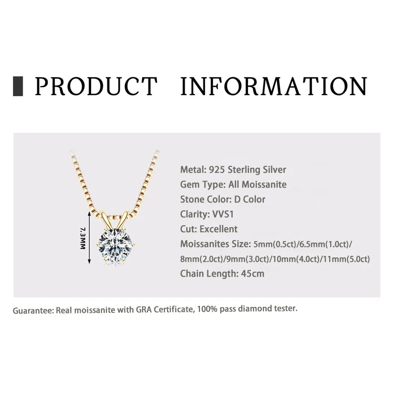 Moissanite Pendant Necklace