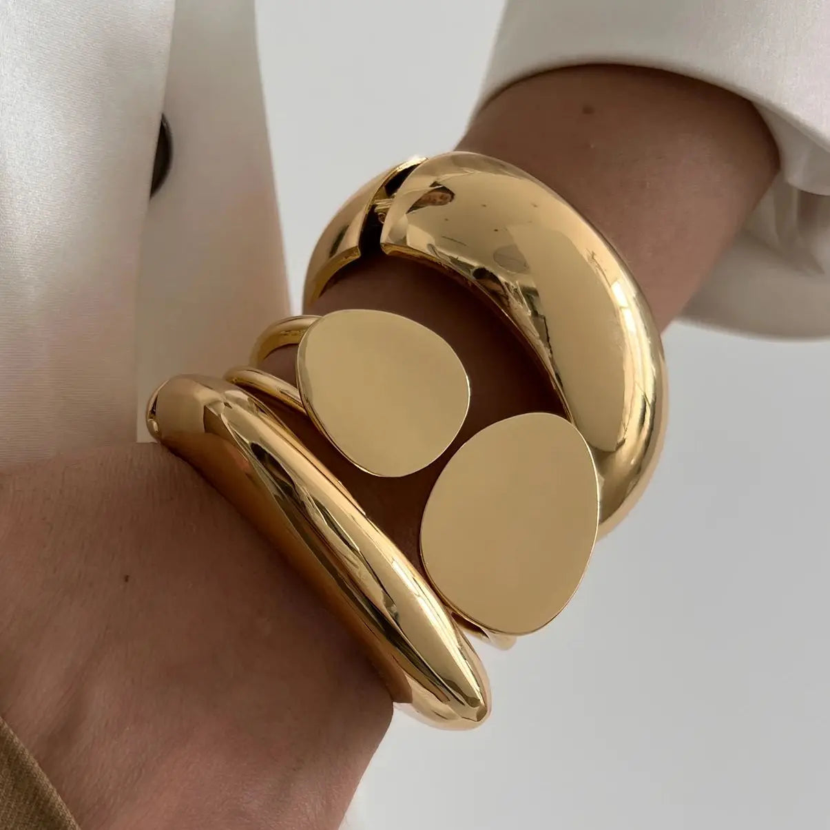 Metal Cuff Bangle Bracelet - 6 Piece Collection