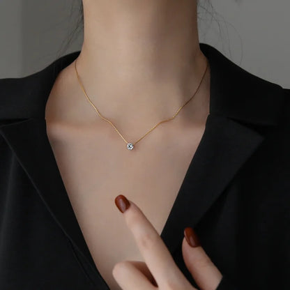 Dainty Solitaire Necklace