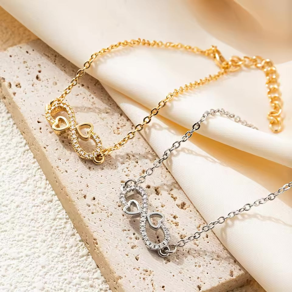Zircon Bling Hollow Out Heart Bracelet