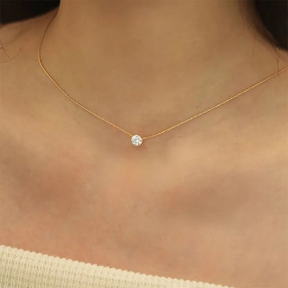 Dainty Solitaire Necklace