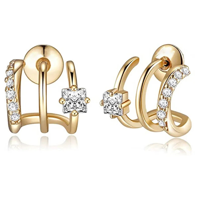 Princess Three in One Stud Earrings