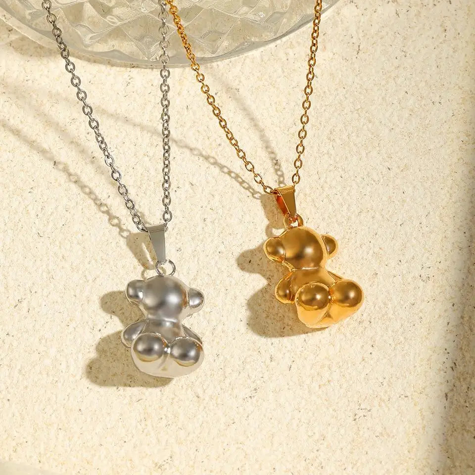3D Cute Bear Earrings and Necklace Set