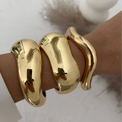 Wide Cuff Bangle Bracelets (3 Piece Set)