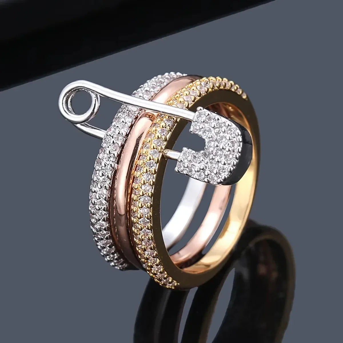 FASHION STACKED PIN RING