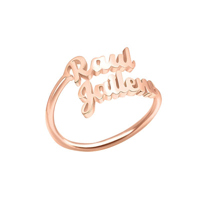 Personalized Double Name Ring