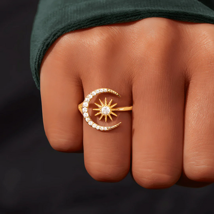Adjustable Star Moon Ring