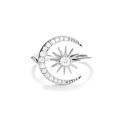 Adjustable Star Moon Ring